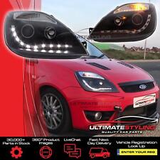Faróis Ford Fiesta Mk6 2002-2008 LED DRL projetor preto interno ST Zetec S comprar usado  Enviando para Brazil