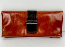 Clutch feminina de couro vegano Shiraleah laranja com fivela comprar usado  Enviando para Brazil