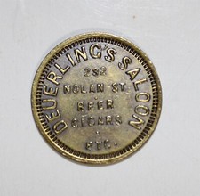 Charutos de cerveja San Antonio Texas Deurerling's Saloon bronze token comercial, usado comprar usado  Enviando para Brazil