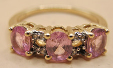 Safira rosa vintage ouro amarelo 9k com detalhes em diamante tamanho M comprar usado  Enviando para Brazil