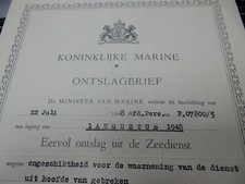 Demob certificate netherlands for sale  SKIPTON