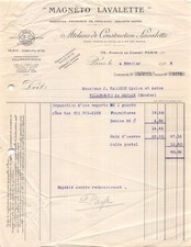 Facture 1928 magneto d'occasion Facture 1928 magneto d'occasion  France