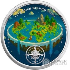 FLAT EARTH Craft the Earth Mine the Future Terra 1 Oz moeda de prata 2$ Niue 2025 comprar usado  Enviando para Brazil