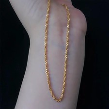Colar feminino estampado Au750 ouro amarelo 18k sólido corrente de ouro 46cm, usado comprar usado  Enviando para Brazil