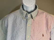 Camisa masculina Ralph Lauren multicolor colorblock listra slim fit estado perfeito GG comprar usado  Enviando para Brazil