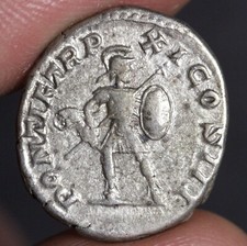 Moeda de prata Império Romano Imperador Caracalla Denarius Mars God of War 208 dC comprar usado  Enviando para Brazil