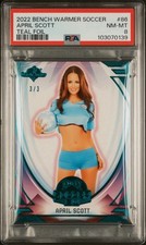 2022 Bench Warmer Soccer #86 April Scott Teal Foil 3/3 Bookend PSA 8 QUASE PERFEITO comprar usado  Enviando para Brazil