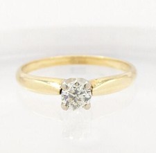 Anel de noivado de ouro amarelo 14K 2g solitário diamante proibição tradicional (LP1107481) comprar usado  Enviando para Brazil