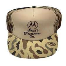 Usado, Boné vintage camuflado caminhoneiro Snap Back malha marrom caça rádio Motorola anos 80 90 comprar usado  Enviando para Brazil