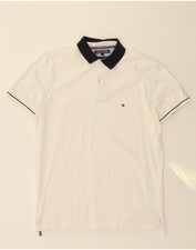 Camisa polo masculina ajuste regular média algodão branca BB02 TOMMY Hilfiger comprar usado  Enviando para Brazil