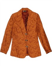 Jaqueta Blazer VINTAGE Feminina 3 Botões IT 42 Marrom Médio Paisley Viscose GQ05, usado comprar usado  Enviando para Brazil