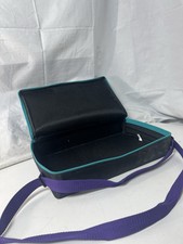 Retro Cassette Case 30 Soft Sided Zipper Carry Storage Strap Purple Teal 1980’s comprar usado  Enviando para Brazil