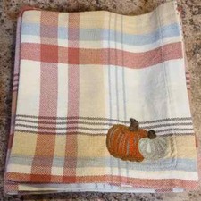 Toalha xadrez de outono Mud Pie com design de abóbora conjunto de 4 roupas de mesa de cozinha outono comprar usado  Enviando para Brazil
