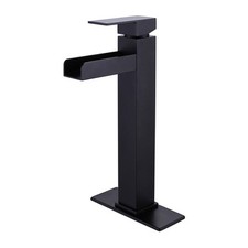 Torneira pia vaso cachoeira alta Rbrohant com placa de cobertura de 6 polegadas preto fosco, usado comprar usado  Enviando para Brazil