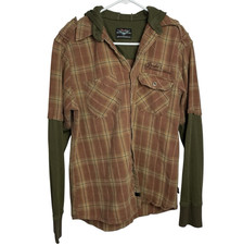 Camisa com capuz Fender Custom Shop masculina M ferrugem xadrez sarja surfista skatista grunge, usado comprar usado  Enviando para Brazil