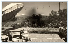 Cartão postal fotográfico c1920's mesa com guarda-chuva Hotel Reforma Puebla México RPPC comprar usado  Enviando para Brazil