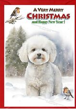Cartão de Natal Bichon Frise Dog A6 (4"x 6") (em branco por dentro) Design por Starprint comprar usado  Enviando para Brazil