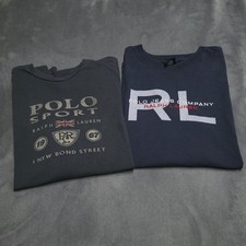2 Camisas Polo Ralph Lauren Vintage Esportivas Manga Curta Longa Grande Y2K Desbotamento comprar usado  Enviando para Brazil