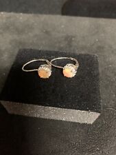 Brincos de prata esterlina folheados a ródio opala de fogo etíope alavanca traseira halo  comprar usado  Enviando para Brazil