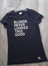 HTF! CAMISETA AZUL MARINHO FEMININA ABERCROMBIE & FITCH SPELLOUT VINTAGE TAMANHO G FRETE GRÁTIS! comprar usado  Enviando para Brazil