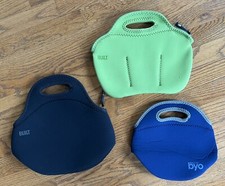 Lote construído em NY de sacolas de neoprene para almoço preto azul verde, usado comprar usado  Enviando para Brazil