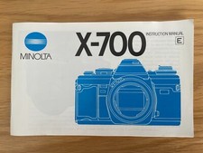 Minolta 700 instruction for sale  COVENTRY