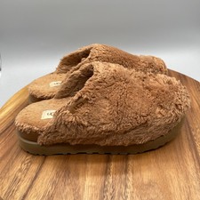 Chinelos UGG Fuzz Sugar Slide Feminino Tamanho 9 Marrom Pelúcia Conforto Casual comprar usado  Enviando para Brazil