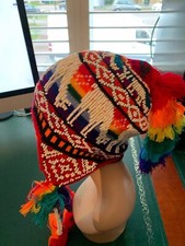 Usado, CHAPÉU CHULLO PERUANO COM CONTAS MULTICOLORIDO FESTIVAL RAVE FEITO À MÃO 19 comprar usado  Enviando para Brazil
