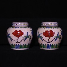 Um par de bule de porcelana chinesa arte colecionável fina Dou Polychro porcelana gumbo comprar usado  Enviando para Brazil