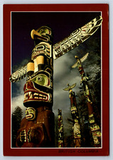 Cartão postal vintage totem postes arte indígena Canadá Colúmbia Britânica comprar usado  Enviando para Brazil