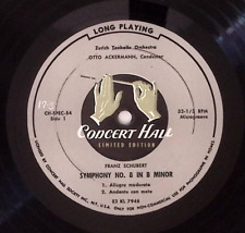 OTTO ACKERMANN ZURICH TONHALLE ORCHESTRA SCHUBERT SYMPHONY 8  10 INCH 33 RPM 711 segunda mano  Embacar hacia Mexico