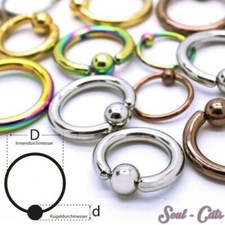 Anillo De Piercing Con Bola De Cierre De Acero Quirúrgico, usado comprar usado  Enviando para Brazil