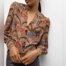 BLUSA DE SEDA VERONICA BEARD ESMERALDA MANGA LONGA TAMANHO 4 NOVA SEM ETIQUETAS comprar usado  Enviando para Brazil