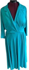 Usado, Vestido midi vintage Emje anos 80 fit flare azul turquesa Tiffany tamanho G bolsos plissados comprar usado  Enviando para Brazil