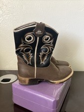 Botas de caubói clássicas ocidentais couro sintético marrom 8 infantil cano duplo comprar usado  Enviando para Brazil