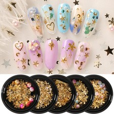 Céu estrelado/lua/estrela/coração muitos designs metálicos nail art decoração mix- Jargod comprar usado  Enviando para Brazil