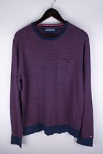 Pulôver listrado Tommy Hilfiger masculino malha casual azul 10% linho tamanho M, usado comprar usado  Enviando para Brazil