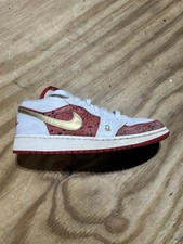 Tênis Nike Air Jordan Low Se 1 Spades King Queen vermelho branco juvenil tamanho 5 comprar usado  Enviando para Brazil
