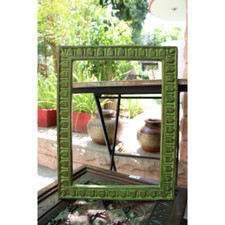 Quadro de parede antigo de madeira decoração gravado pendurado espelho moldura artesanato indiano, usado comprar usado  Enviando para Brazil