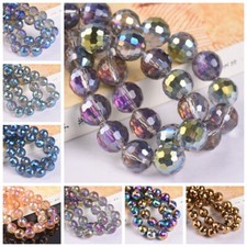 Bola de discoteca redonda banhada colorida 6mm 8mm 10mm 12mm 96 facetas contas de vidro cristal comprar usado  Enviando para Brazil
