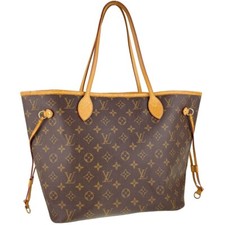 Usado, Bolsa tote Louis Vuitton monograma Neverfull MM couro tecido marrom 2979 comprar usado  Enviando para Brazil