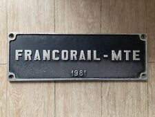 Plaque constructeur francorail d'occasion  Franconville