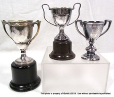 LOTE 3 TROFÉUS TROFÉUS VINTAGE MINIATURA PRATA 1925 1939 comprar usado  Enviando para Brazil