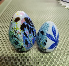 Par decorado de vidro GES Glass Eye Studio Egg pesos de papel (X-2) GES '95/'93 comprar usado  Enviando para Brazil