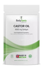 Óleo de rícino 1000mg softgel Bodygenix Reino Unido saúde intestinal, constipação comprar usado  Enviando para Brazil