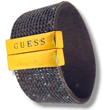 Pulseira de strass preta com fecho magnético dourado Guess 7"×1,5" ótimo presente comprar usado  Enviando para Brazil