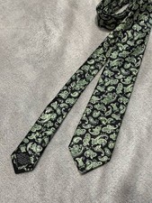 Gravata masculina Italo Ferretti verde estampa paisley 100% seda Itália Silvi Marina comprar usado  Enviando para Brazil