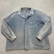 Jaqueta Francesa Vintage Adulto 2XL XXL Azul Trabalho Desbotada Lona Masculina comprar usado  Enviando para Brazil