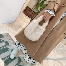 Bolsa de mão feminina de luxo de pele de vison real bolsa carteira bolsa balde bolsa de telefone bolsa de festa, usado comprar usado  Enviando para Brazil