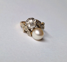 Bague perle diamant d'occasion  Clermont-Ferrand-